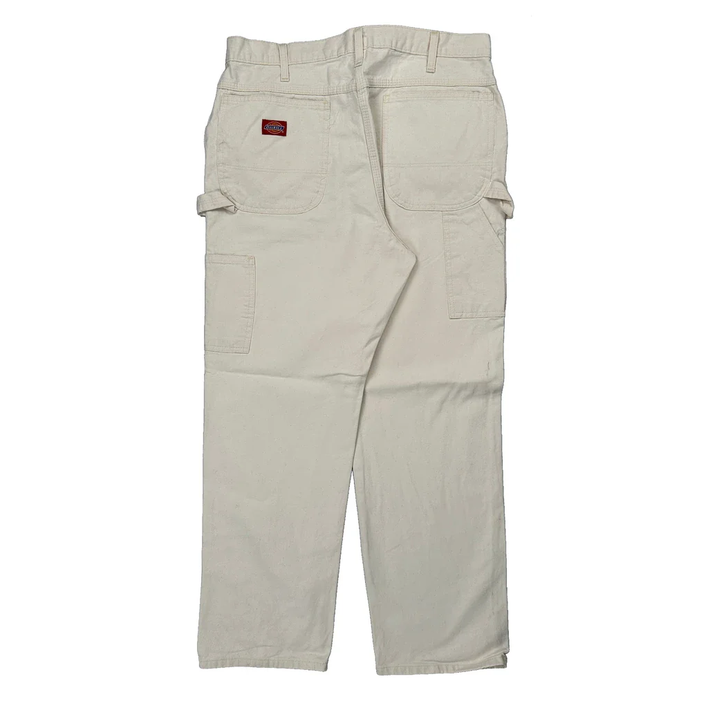 Dickies Carpenter Trousers - 32W 29L Cream Cotton
