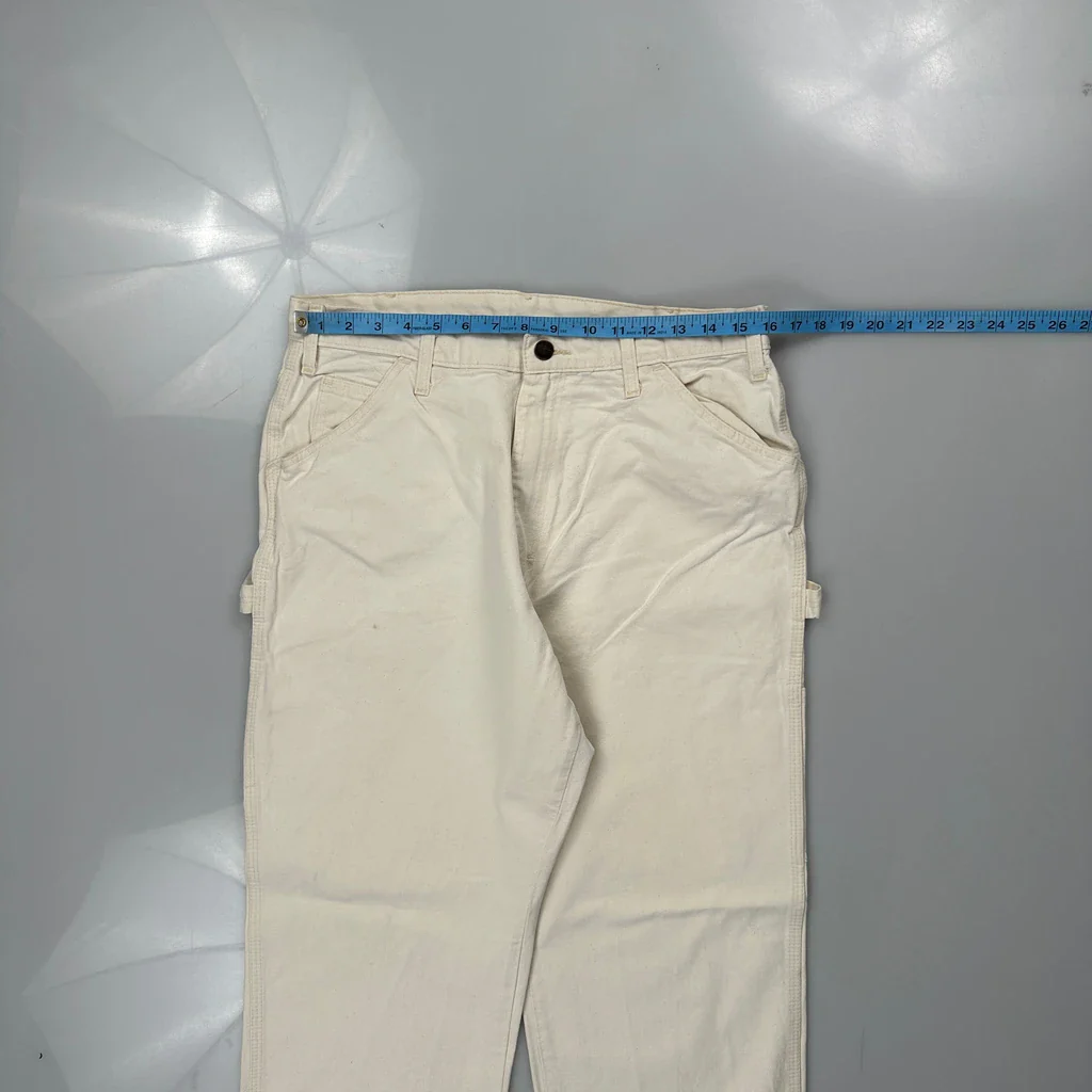 Dickies Carpenter Trousers - 32W 29L Cream Cotton - Image 3