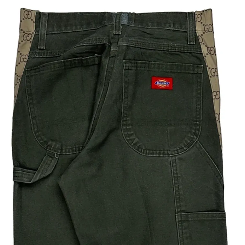 Dickies Custom Gucci Carpenter Trousers - 29W 29L Green Cotton - Image 8