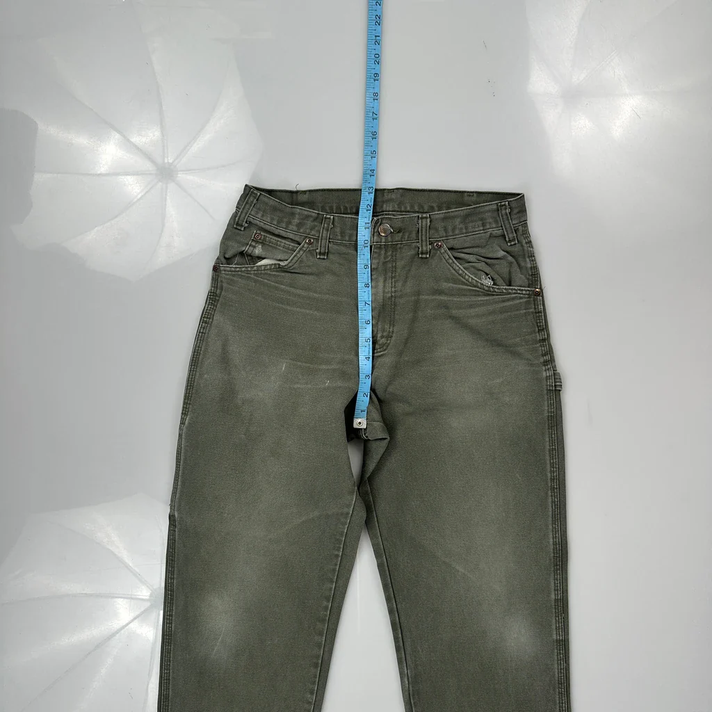 Dickies Carpenter Trousers - 30W 31L Green Cotton - Image 4