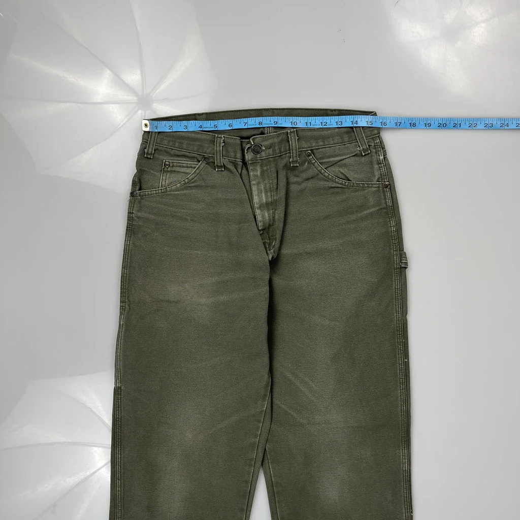 Dickies Carpenter Trousers - 31W 32L Green Cotton - Image 3