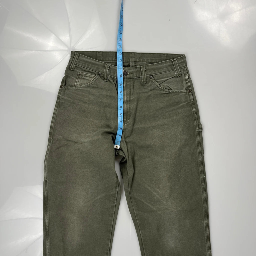 Dickies Carpenter Trousers - 31W 32L Green Cotton - Image 4