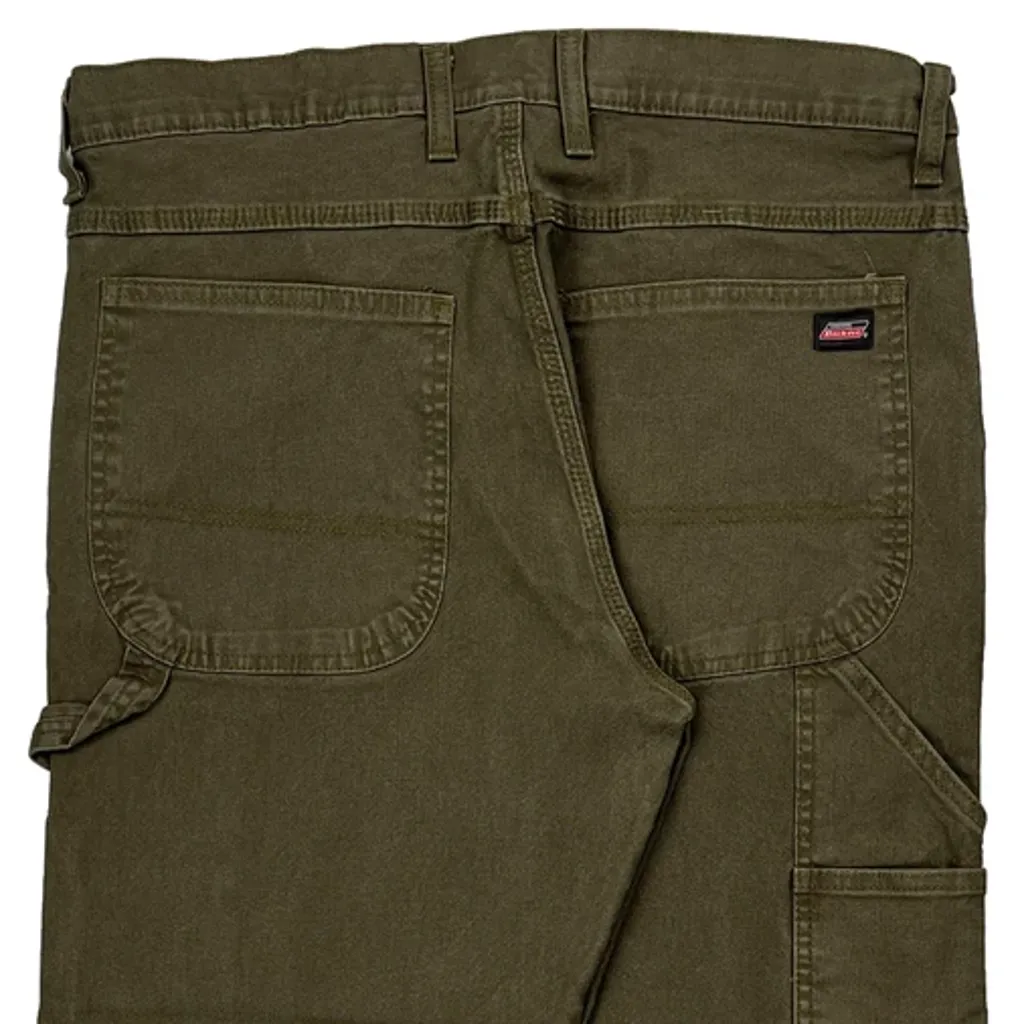 Dickies Carpenter Trousers - 32W 26L Green Cotton - Image 7