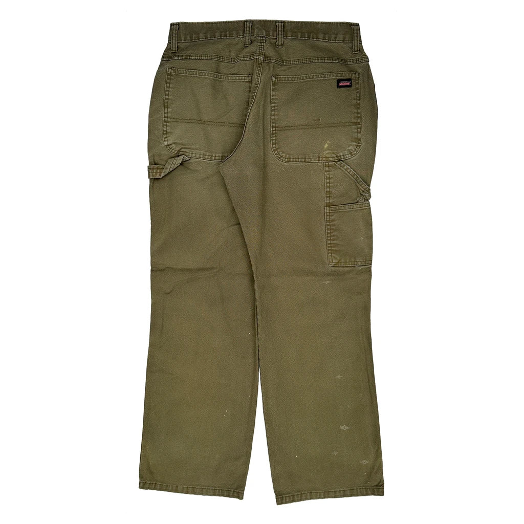 Dickies Carpenter Trousers - 32W 31L Green Cotton