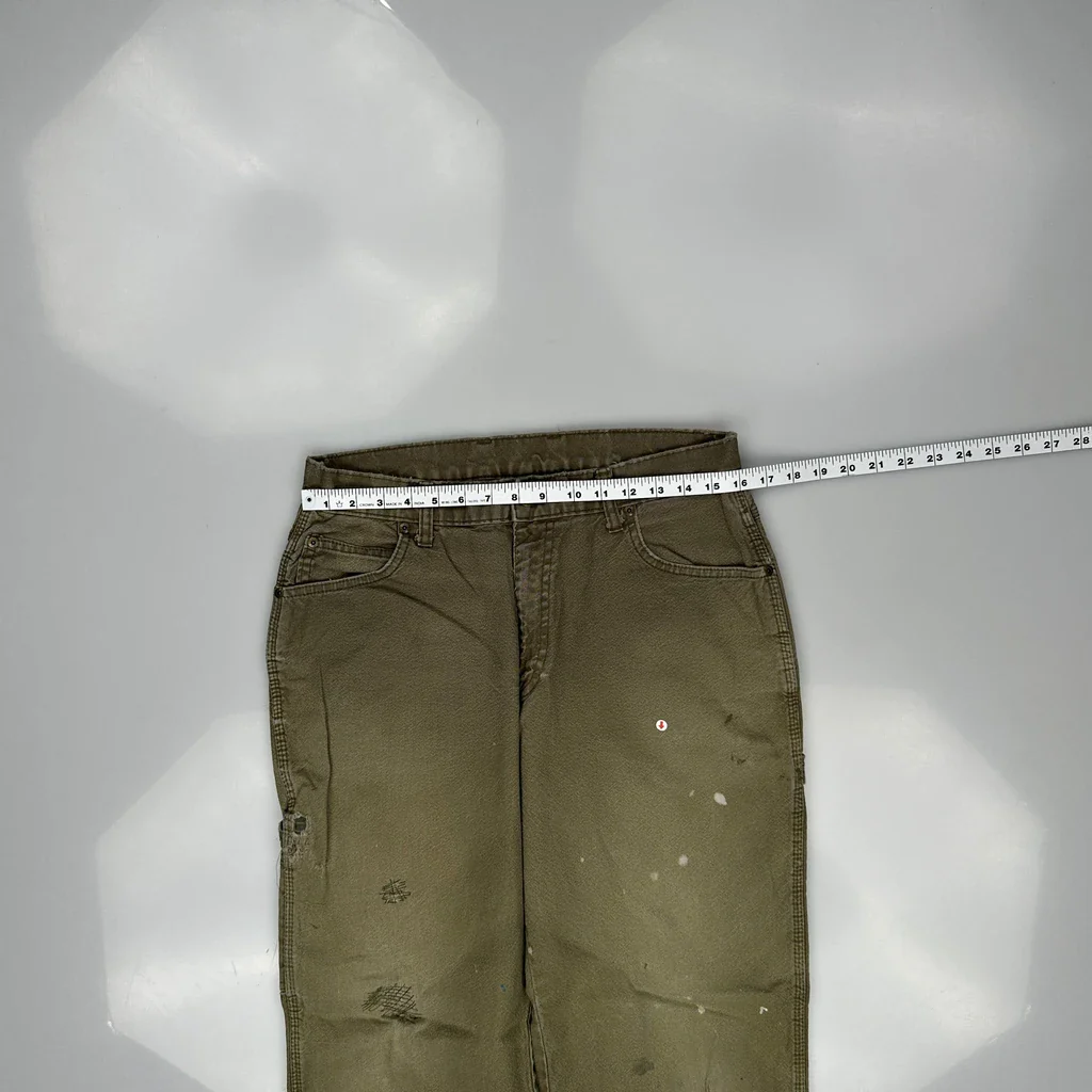 Dickies Carpenter Trousers - 32W 31L Green Cotton - Image 4