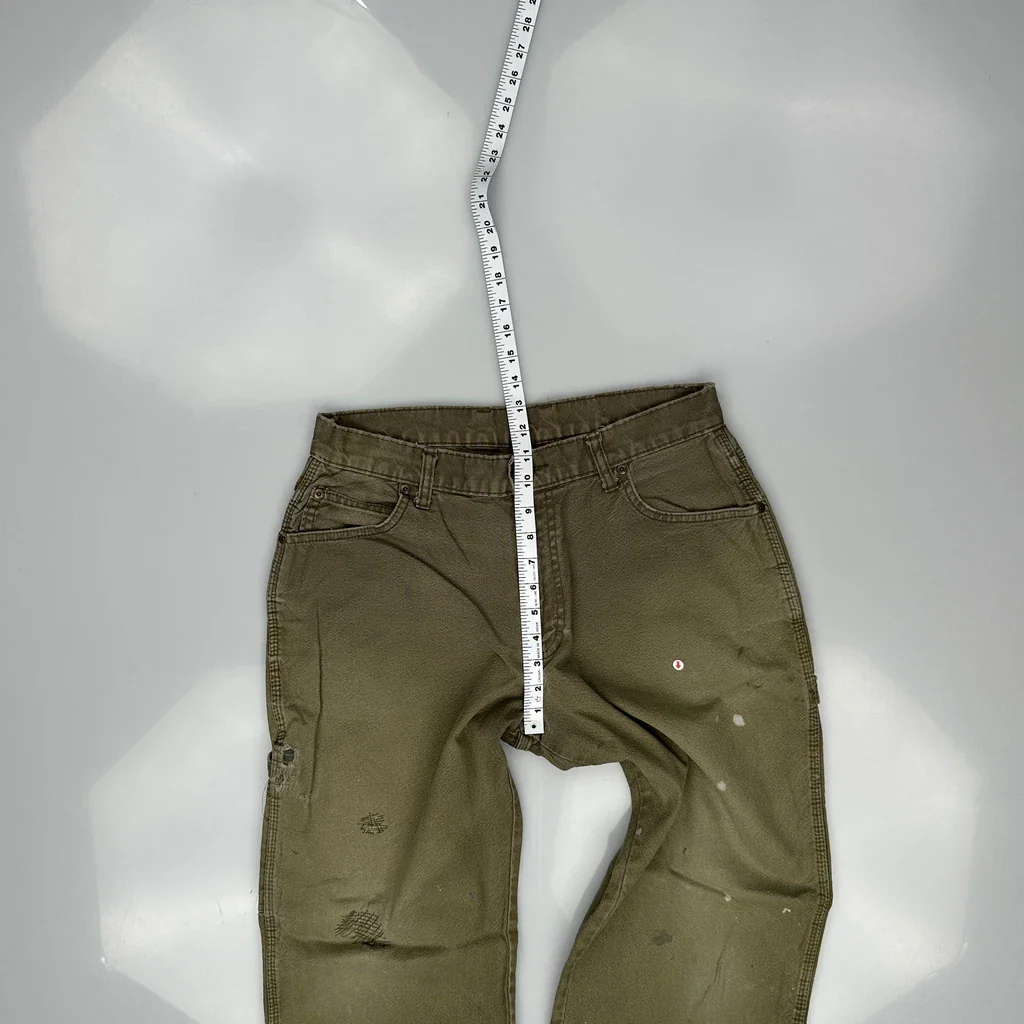 Dickies Carpenter Trousers - 32W 31L Green Cotton - Image 5