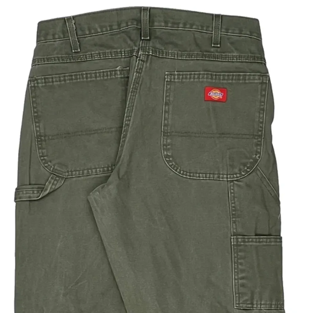 Dickies Carpenter Trousers - 32W 31L Green Cotton - Image 7