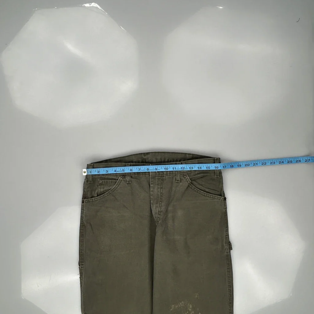 Dickies Carpenter Trousers - 33W 34L Green Cotton - Image 3