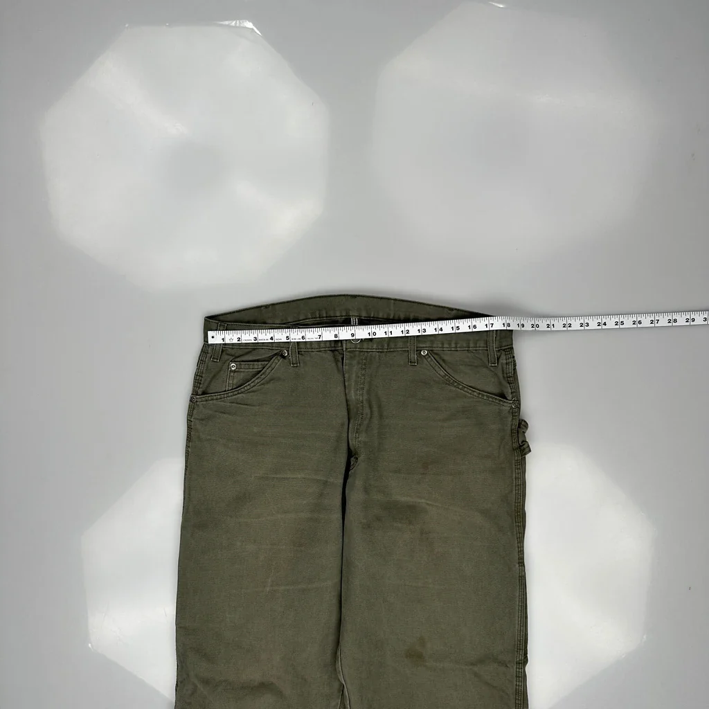 Dickies Carpenter Trousers - 36W 32L Green Cotton - Image 3