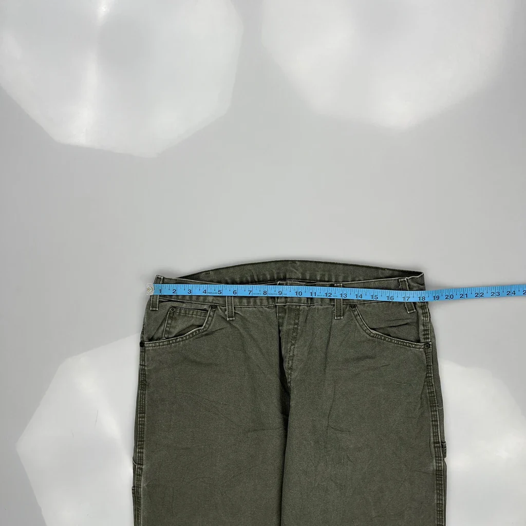 Dickies Carpenter Trousers - 36W 32L Green Cotton - Image 3