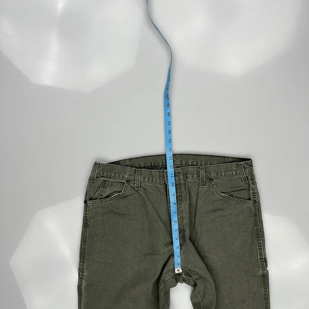 Dickies Carpenter Trousers - 36W 32L Green Cotton - Image 4