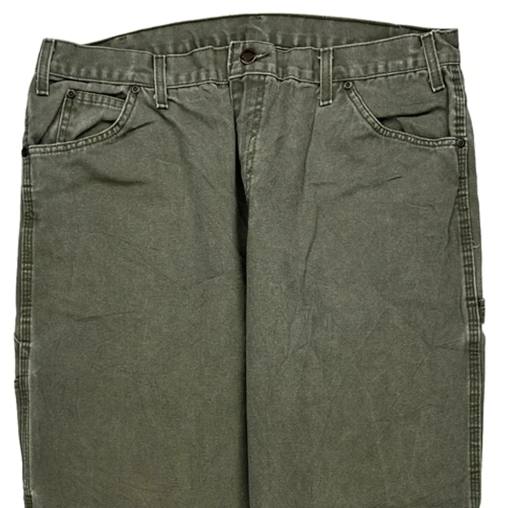 Dickies Carpenter Trousers - 36W 32L Green Cotton - Image 9