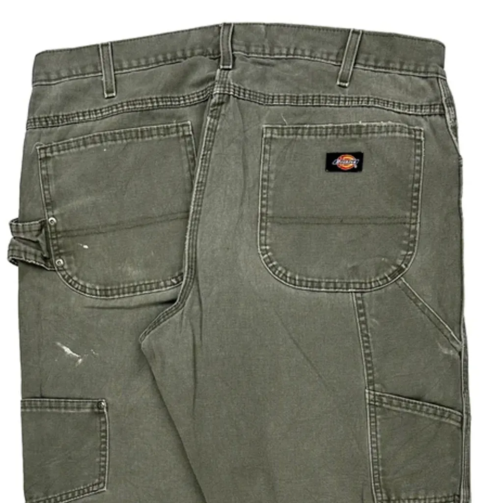 Dickies Carpenter Trousers - 36W 34L Green Cotton - Image 8