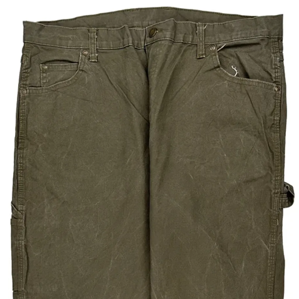 Dickies Double Knee Carpenter Trousers - 38W 32L Green Cotton - Image 11