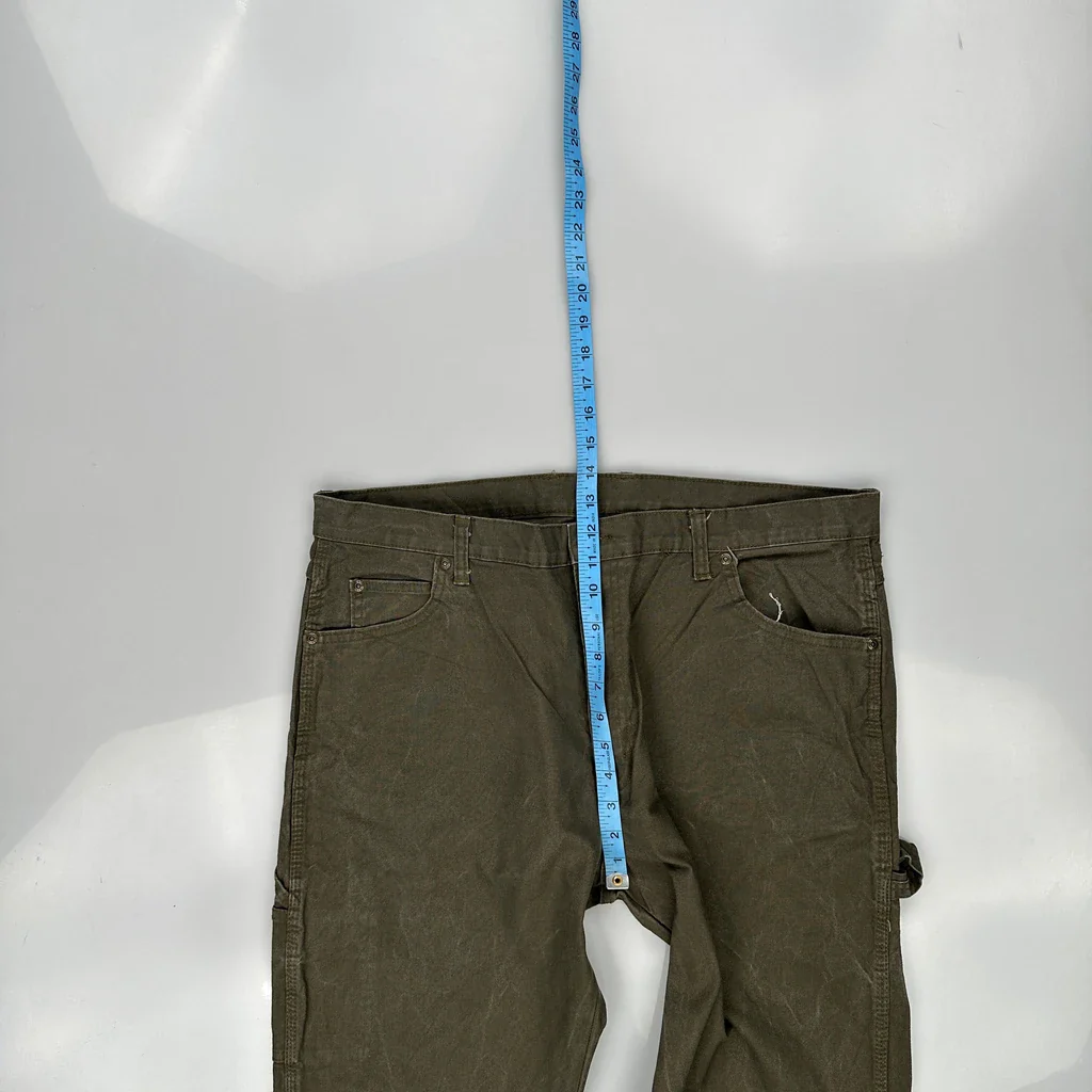 Dickies Double Knee Carpenter Trousers - 38W 32L Green Cotton - Image 4