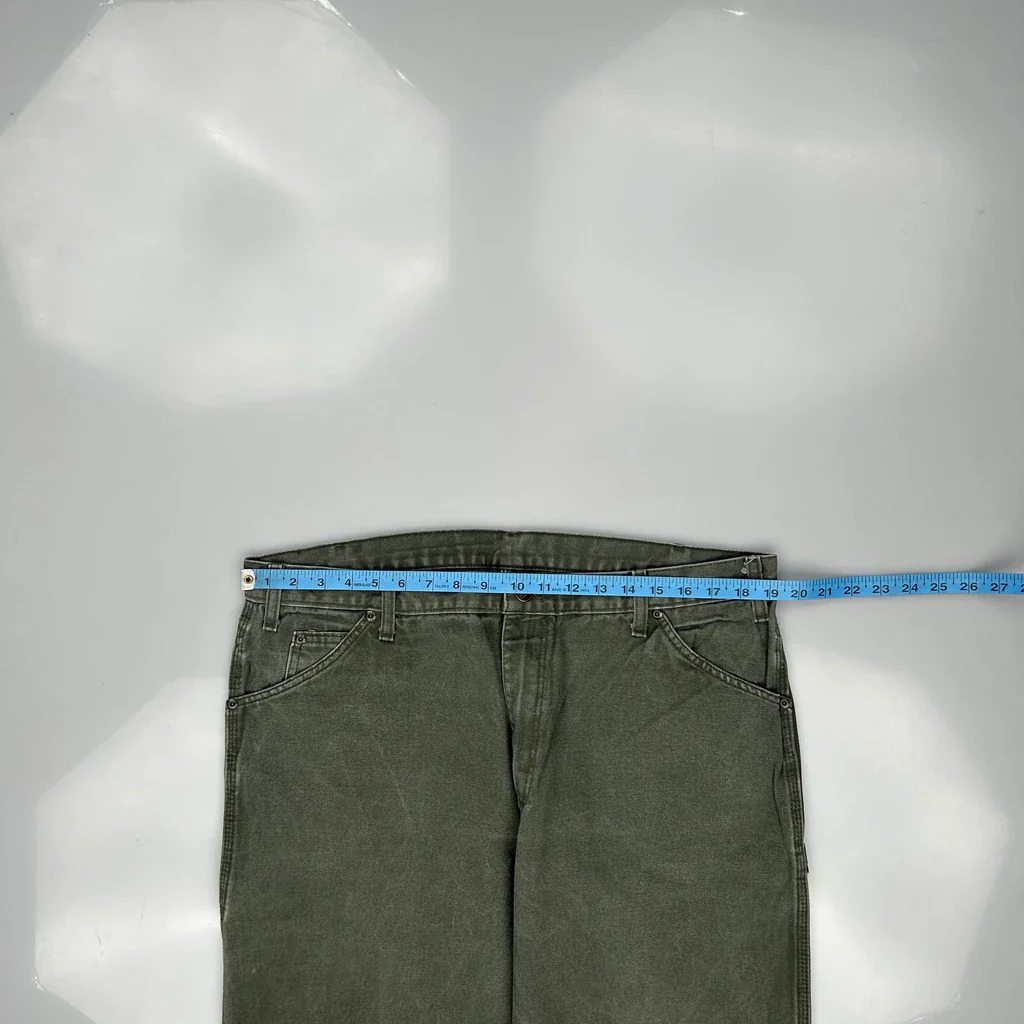Dickies Carpenter Trousers - 38W 32L Green Cotton - Image 3