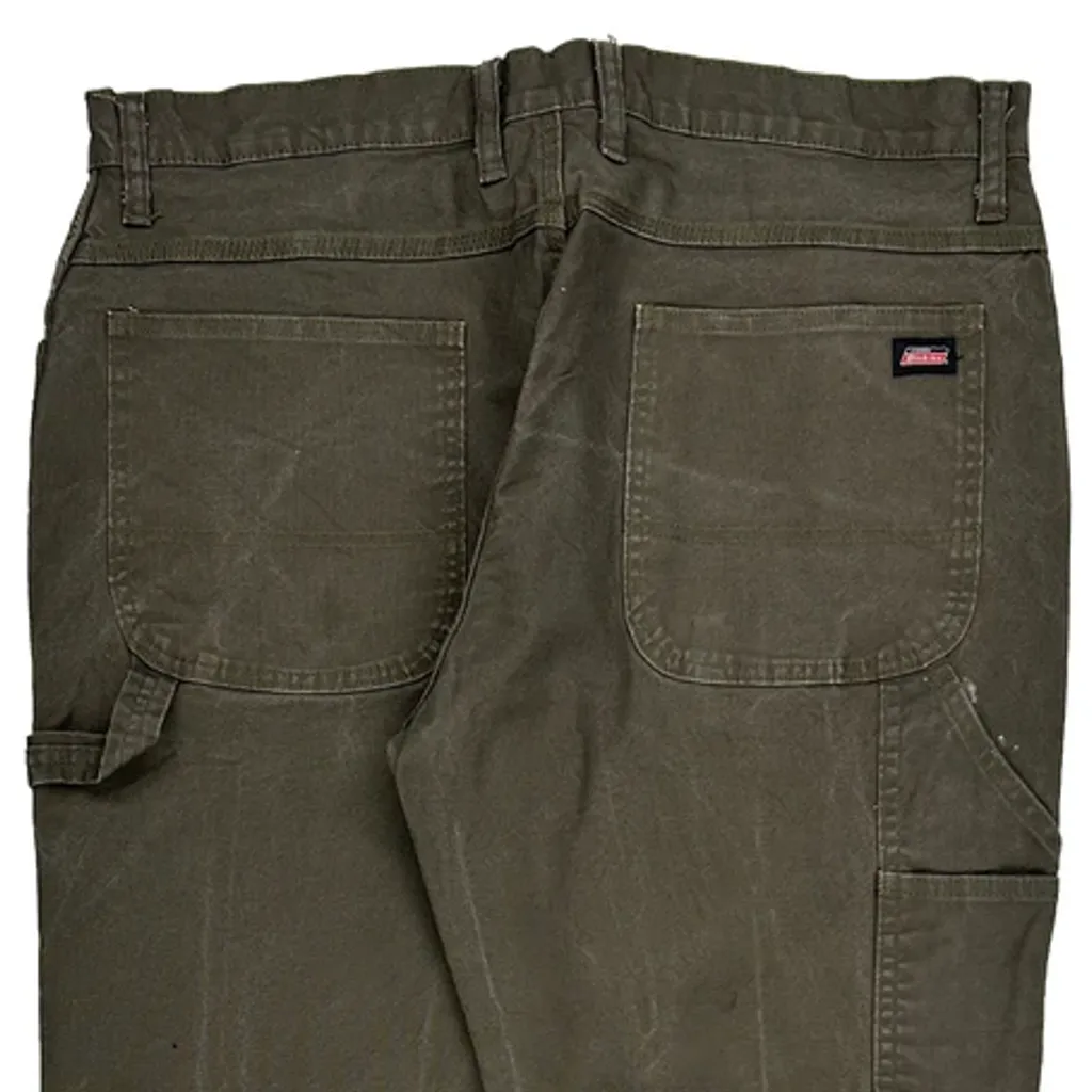 Dickies Carpenter Trousers - 38W 32L Green Cotton - Image 8