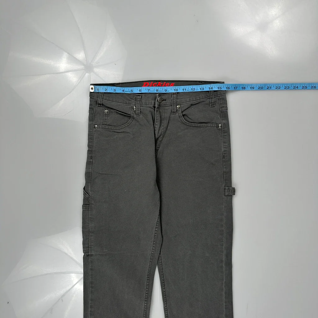 Dickies Carpenter Trousers - 32W 25L Grey Cotton - Image 3