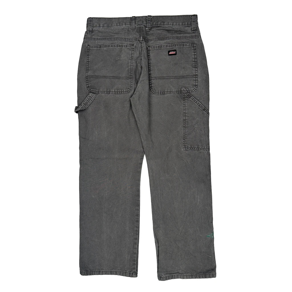Dickies Double Knee Carpenter Trousers - 32W 29L Grey Cotton