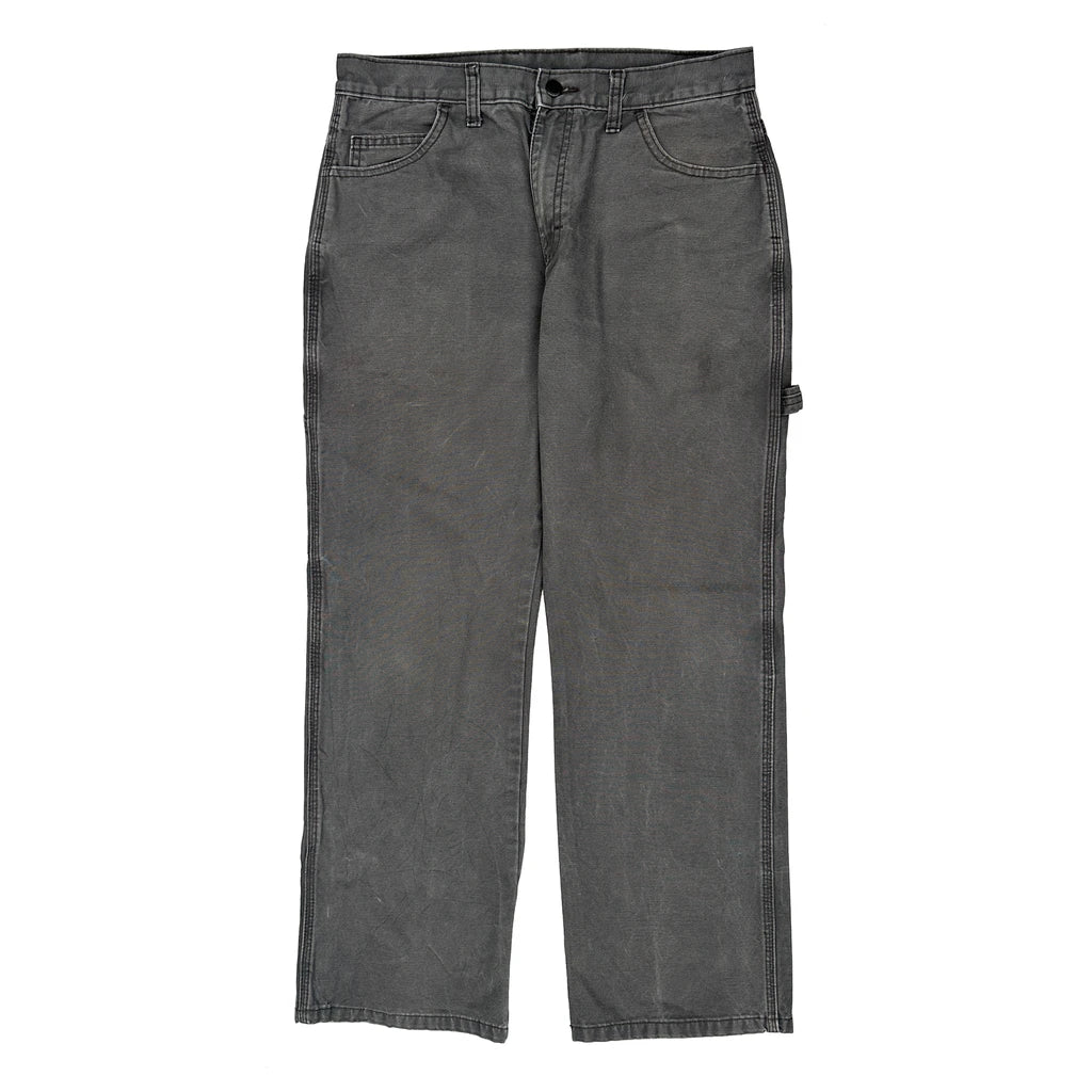Dickies Double Knee Carpenter Trousers - 32W 29L Grey Cotton - Image 2