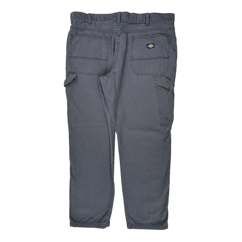 Dickies Double Knee Carpenter Trousers - 36W 30L Grey Cotton