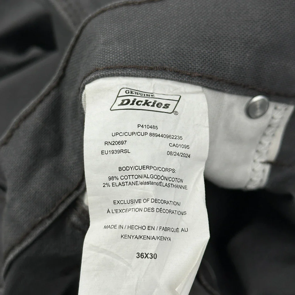 Dickies Carpenter Trousers - 38W 26L Grey Cotton - Image 6