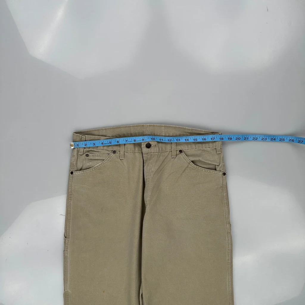 Dickies Carpenter Trousers - 36W 34L Khaki Cotton - Image 3