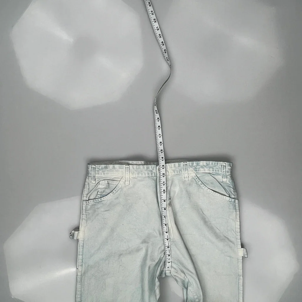 Dickies Carpenter Trousers - 35W 31L Light Wash Cotton - Image 4