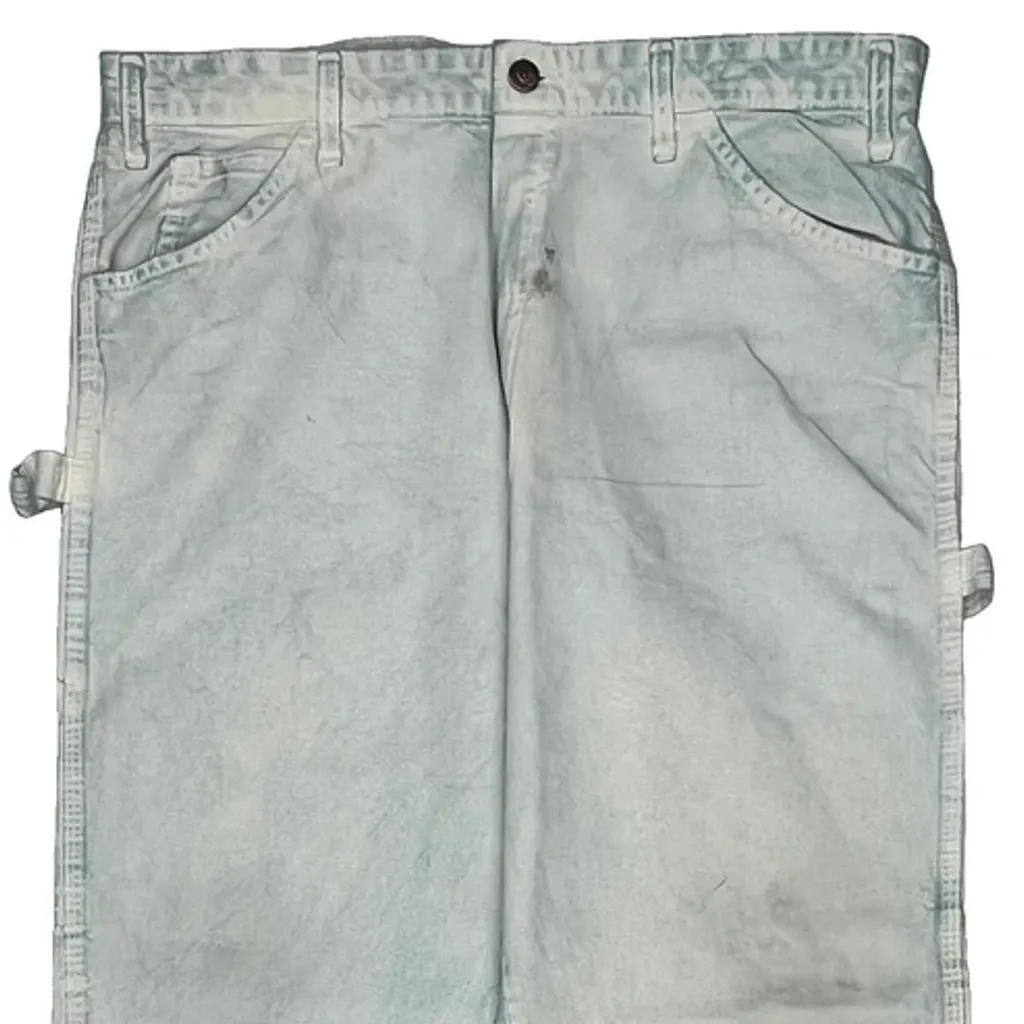 Dickies Carpenter Trousers - 35W 31L Light Wash Cotton - Image 9