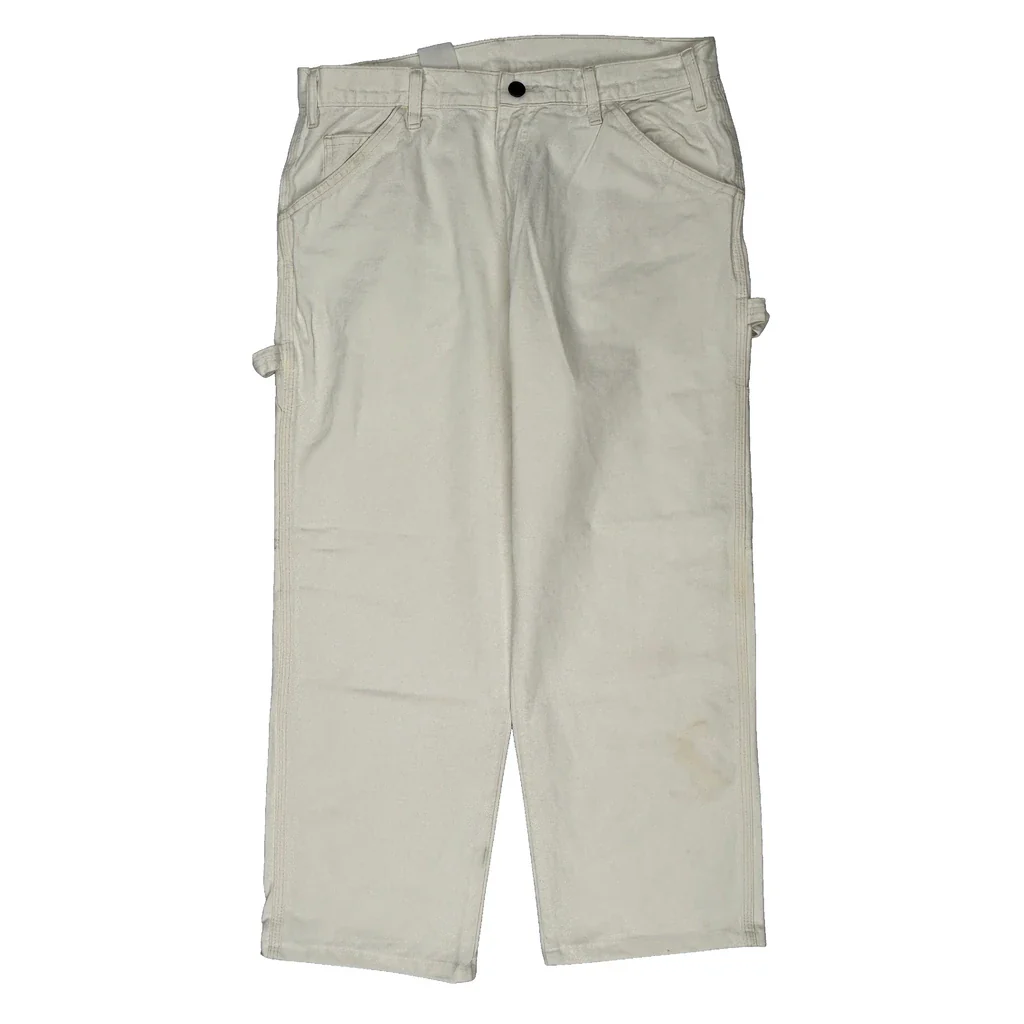 Dickies Carpenter Trousers - 32W 25L White Cotton - Image 2