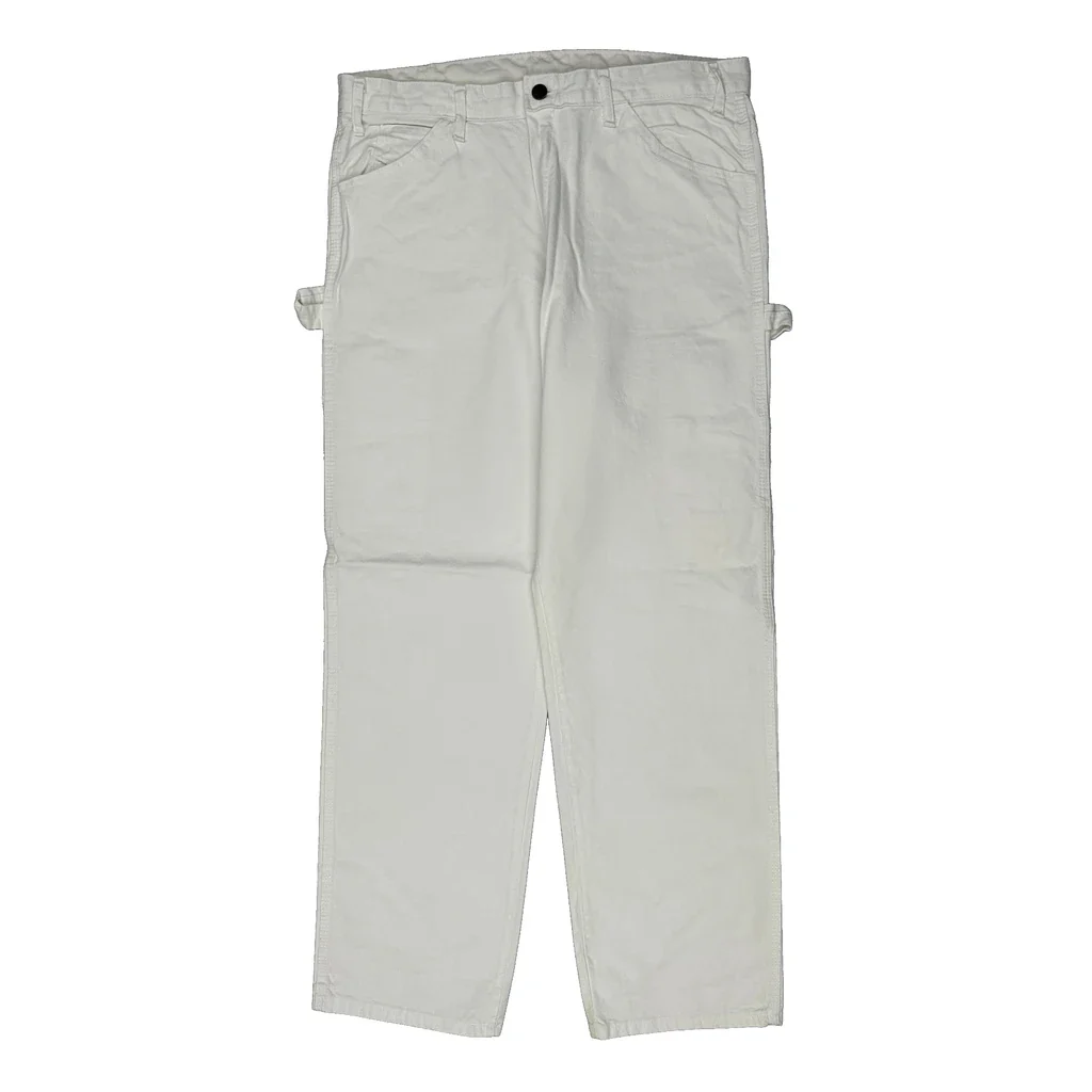 Dickies Carpenter Trousers - 36W 31L White Cotton - Image 2