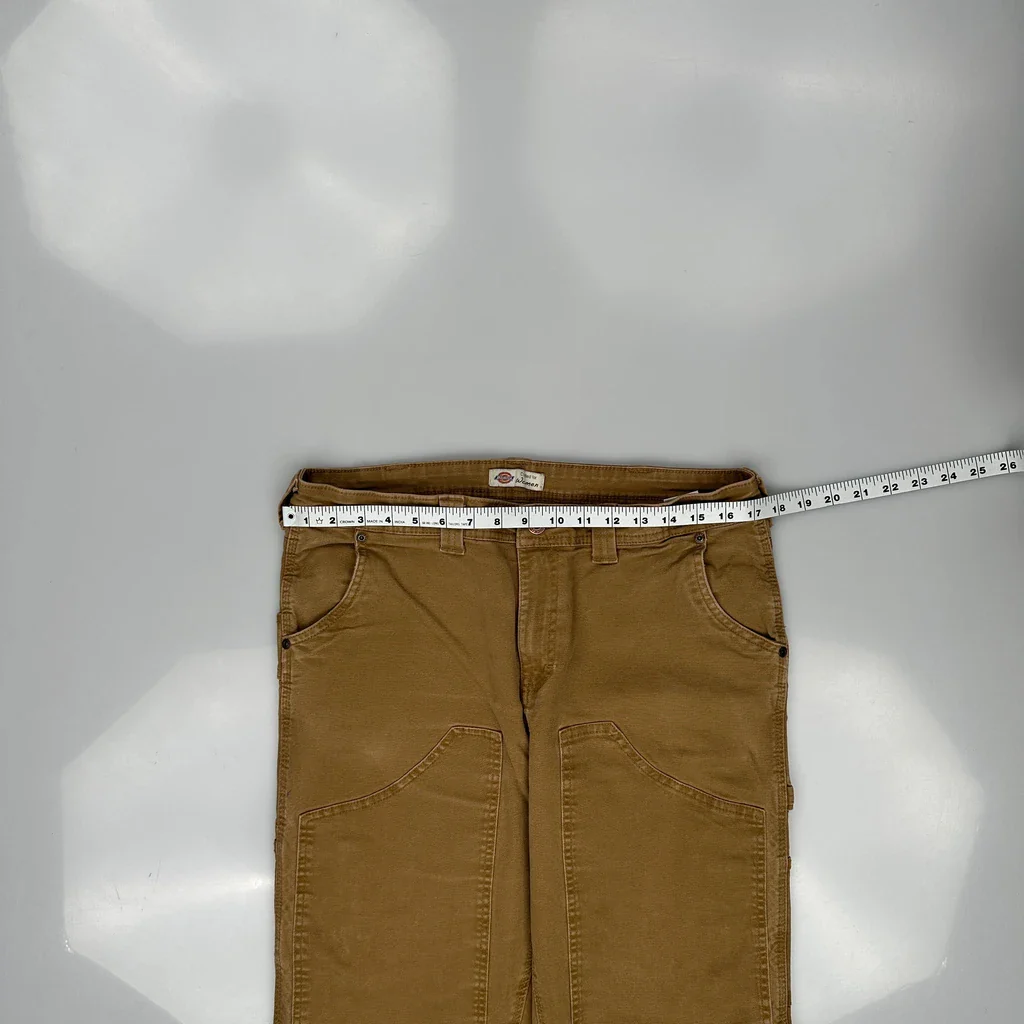 Dickies Double Knee Carpenter Trousers - 34W UK 14 Brown Cotton - Image 3
