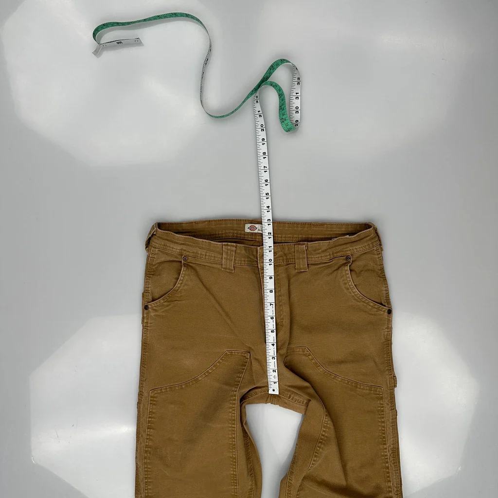 Dickies Double Knee Carpenter Trousers - 34W UK 14 Brown Cotton - Image 4