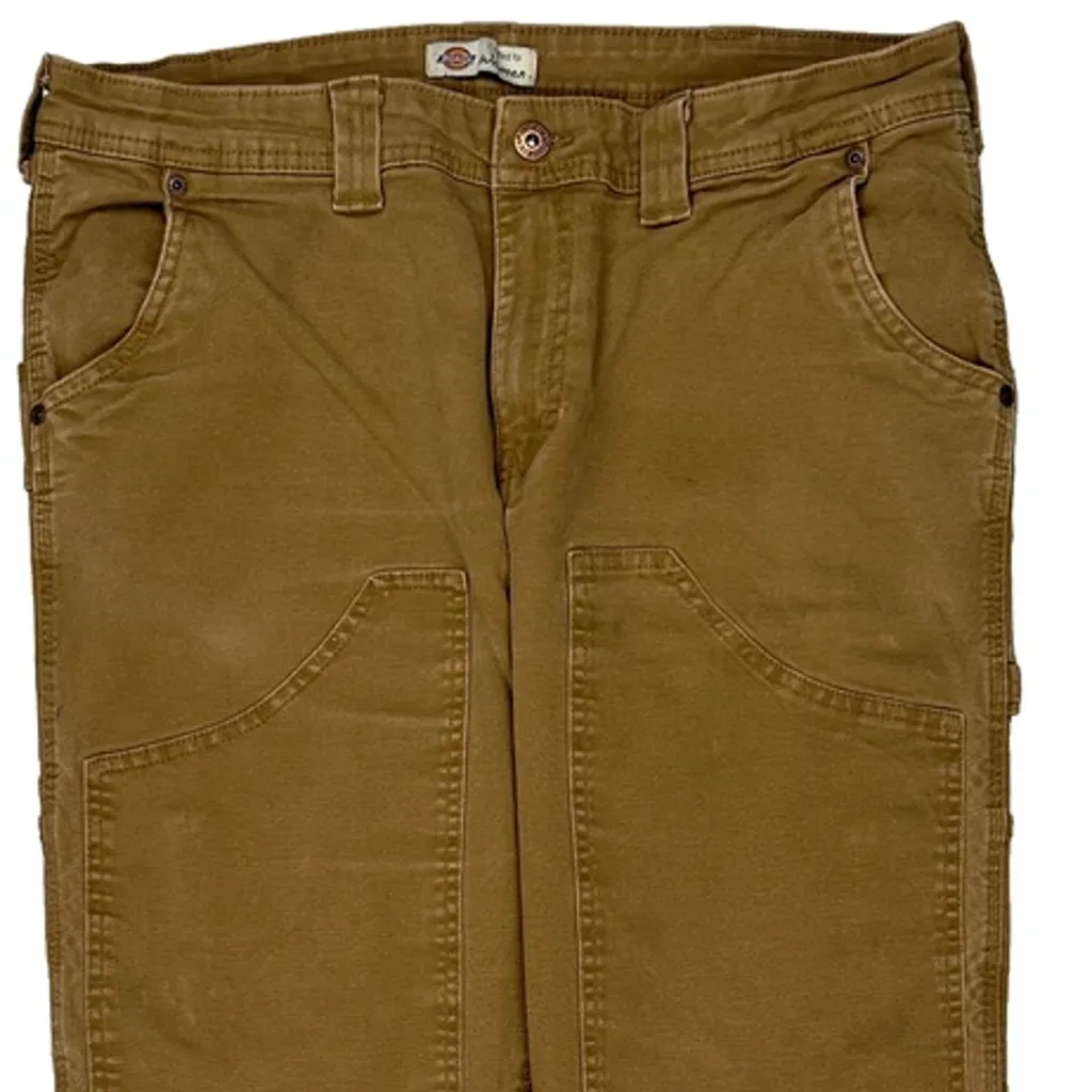 Dickies Double Knee Carpenter Trousers - 34W UK 14 Brown Cotton - Image 9