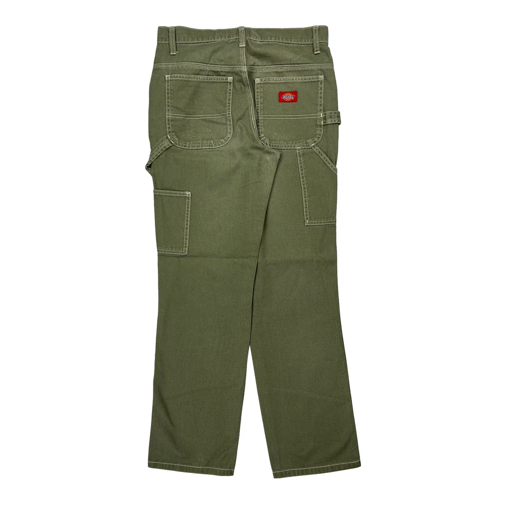 Dickies Carpenter Trousers - 29W UK 10 Green Cotton