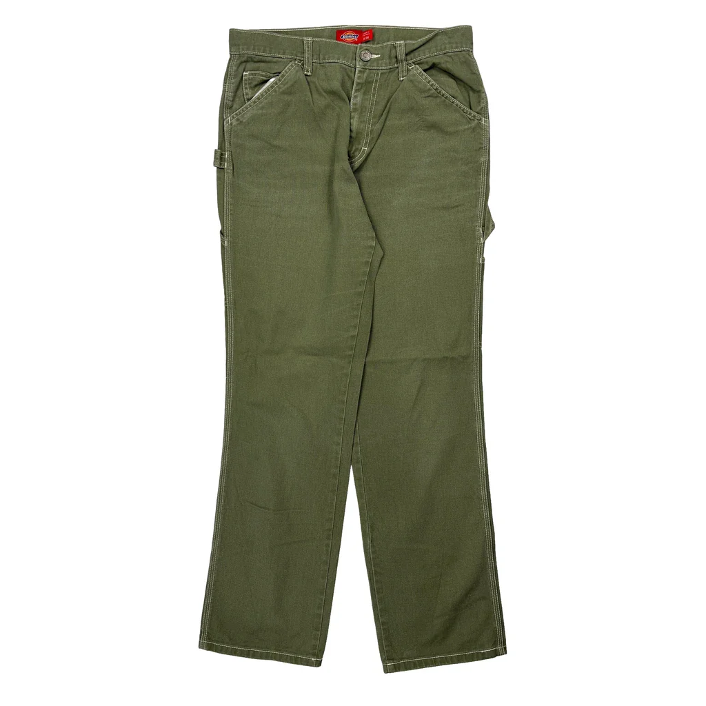 Dickies Carpenter Trousers - 29W UK 10 Green Cotton - Image 2