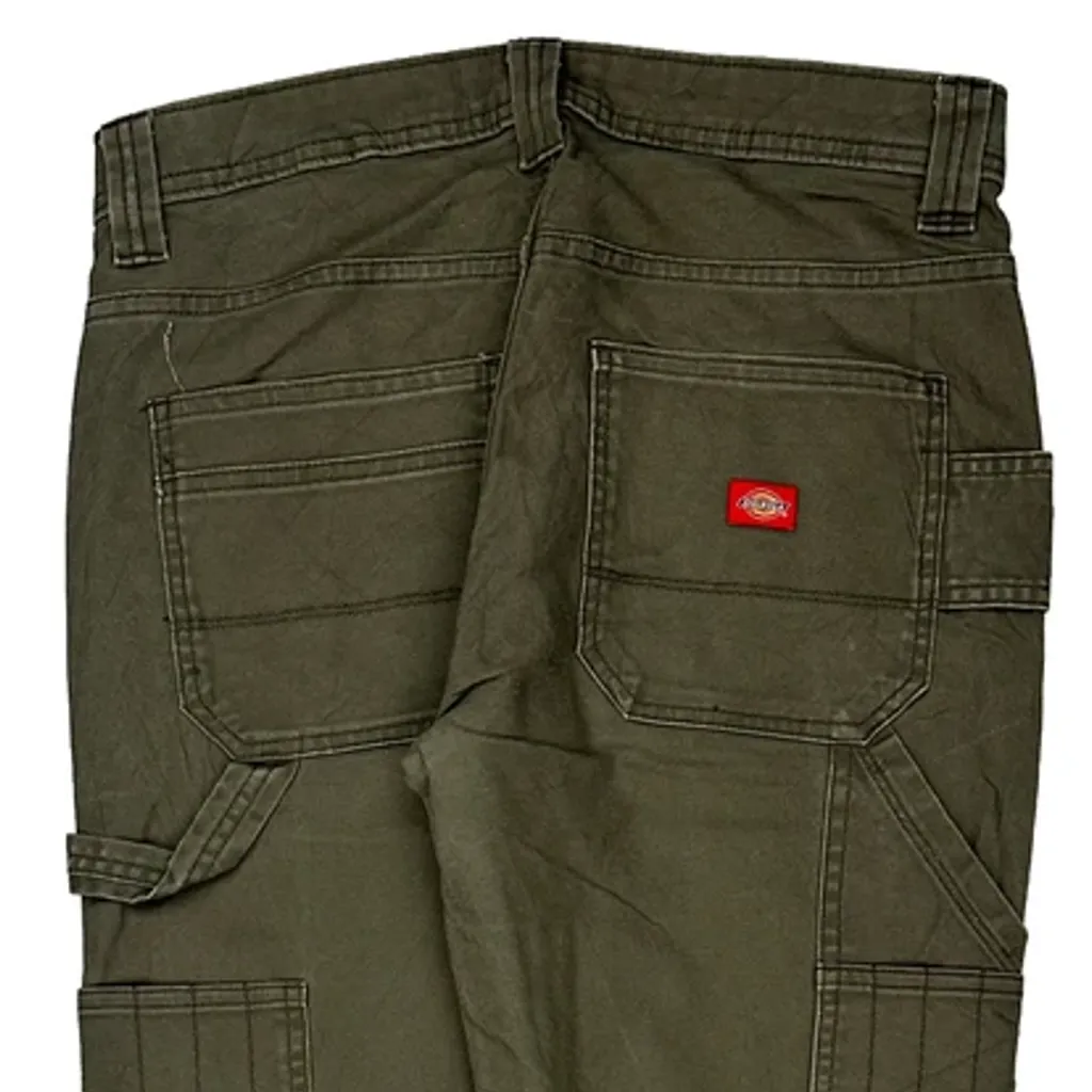 Dickies Double Knee Carpenter Trousers - 32W UK 12 Green Cotton - Image 10