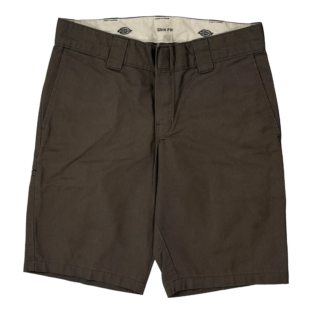 Dickies Slim Fit Chino Shorts - 32W 11L Brown Cotton - Image 2