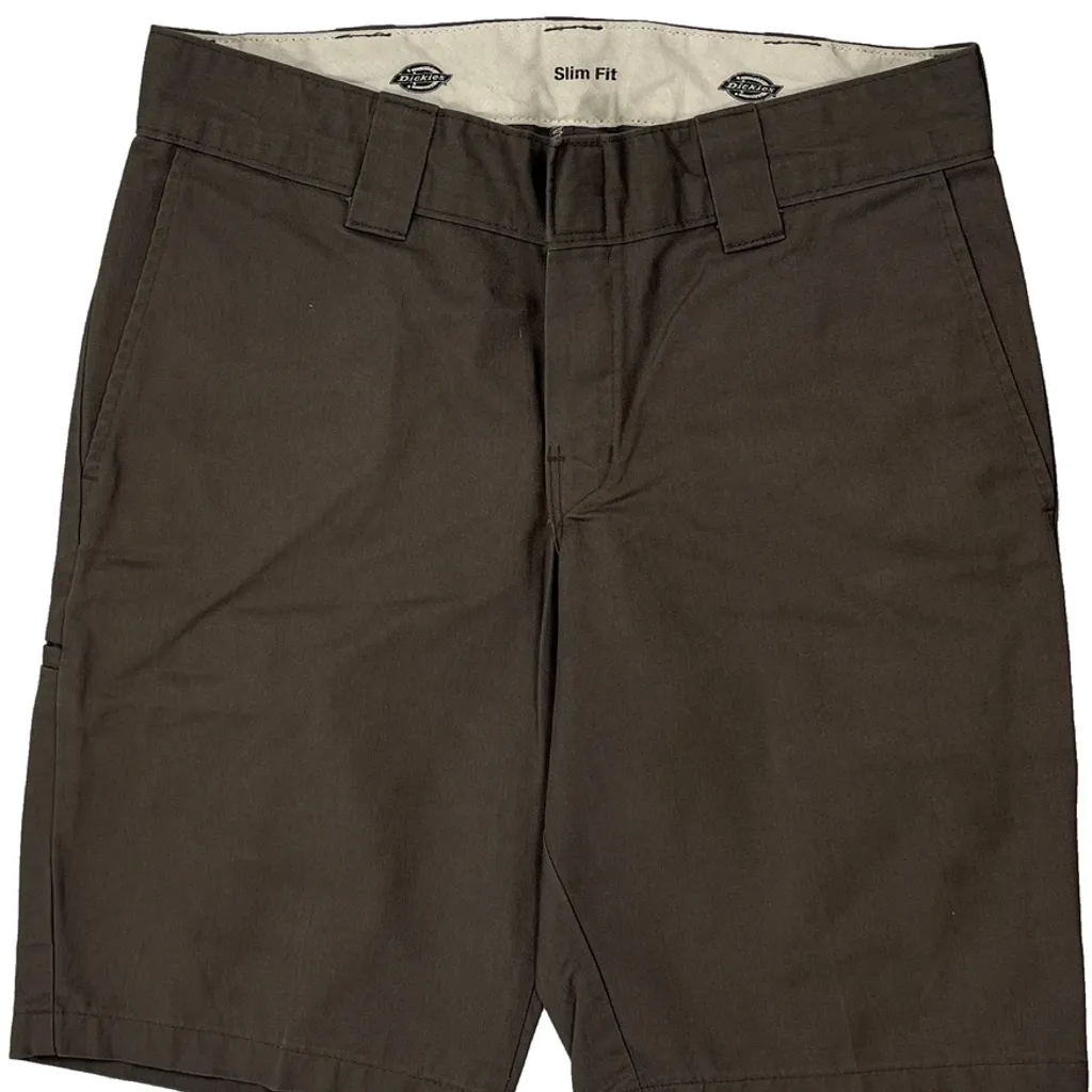 Dickies Slim Fit Chino Shorts - 32W 11L Brown Cotton - Image 9