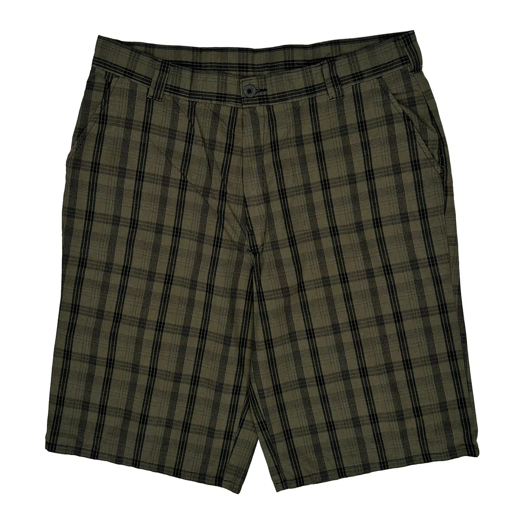 Dickies Checked Chino Shorts - 38W 10L Brown Cotton - Image 2