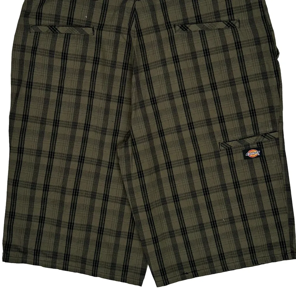 Dickies Checked Chino Shorts - 38W 10L Brown Cotton - Image 8