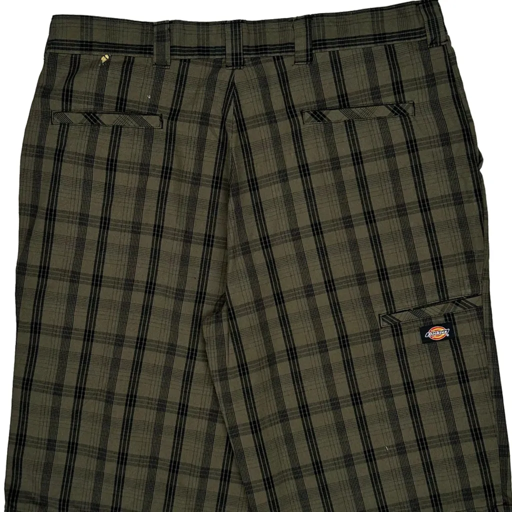 Dickies Checked Chino Shorts - 38W 10L Brown Cotton - Image 9
