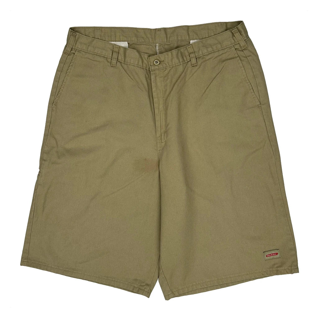 Dickies Baggy Chino Shorts - 34W 11L Khaki Cotton - Image 2
