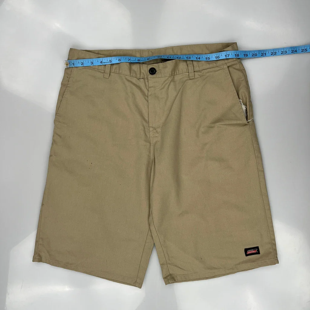 Dickies Baggy Chino Shorts - 36W 10L Khaki Cotton - Image 3