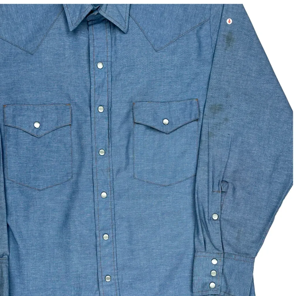 Dickies Denim Shirt - Large Blue Cotton Blend - Image 8