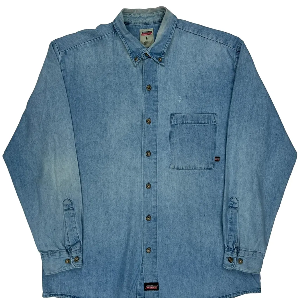 Dickies Denim Shirt - Large Blue Cotton - Image 7