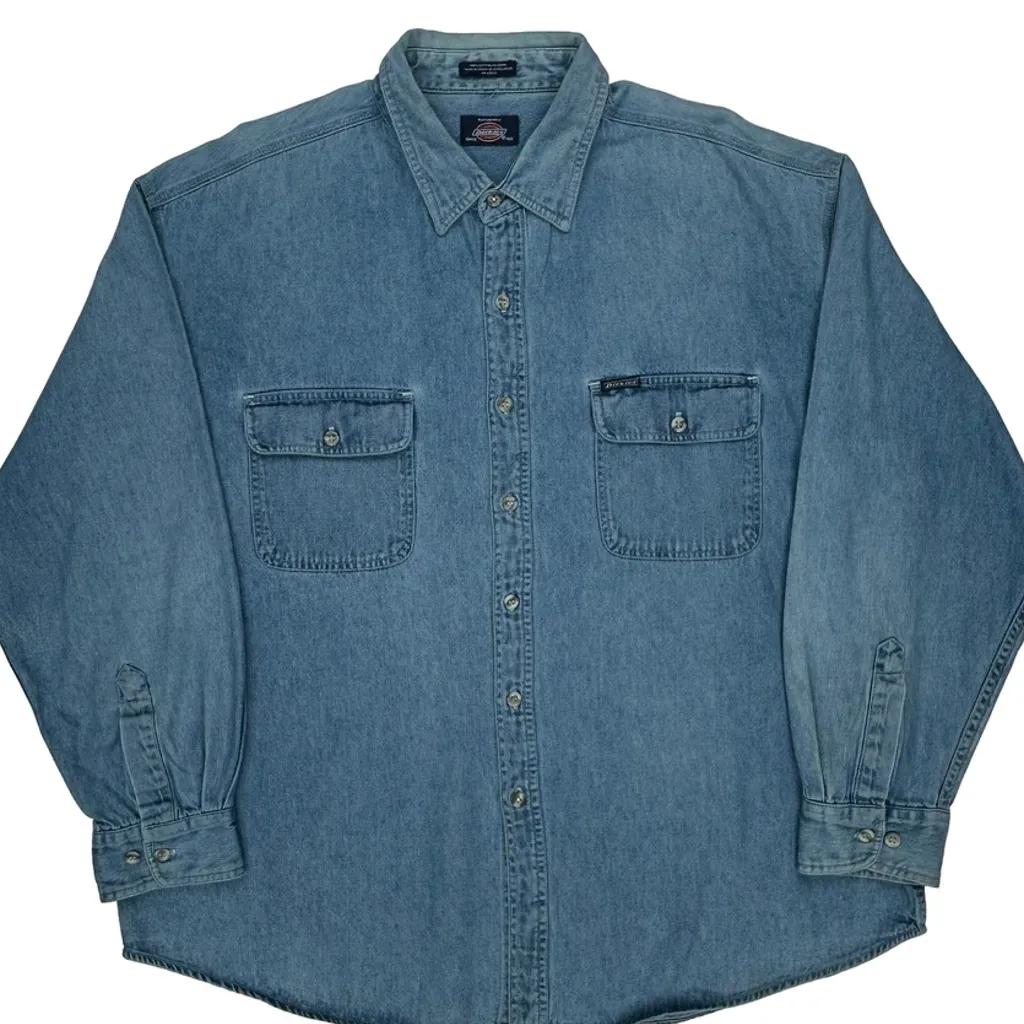 Dickies Denim Shirt - XL Blue Cotton - Image 5