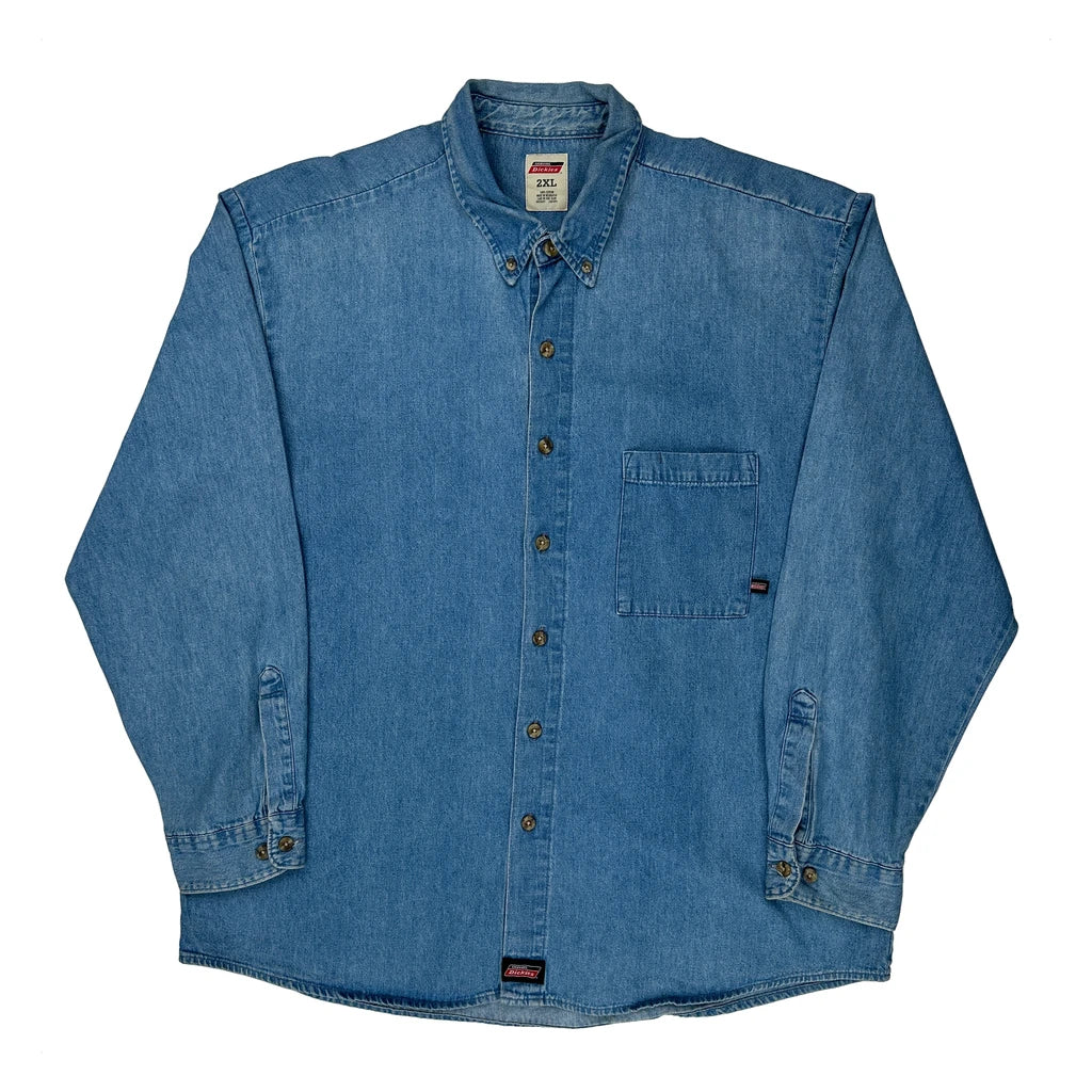 Dickies Denim Shirt - 2XL Blue Cotton