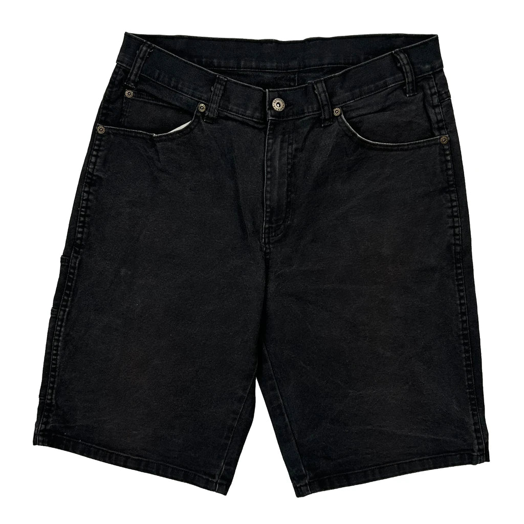 Dickies Baggy Denim Shorts - 30W 11L Black Cotton - Image 2