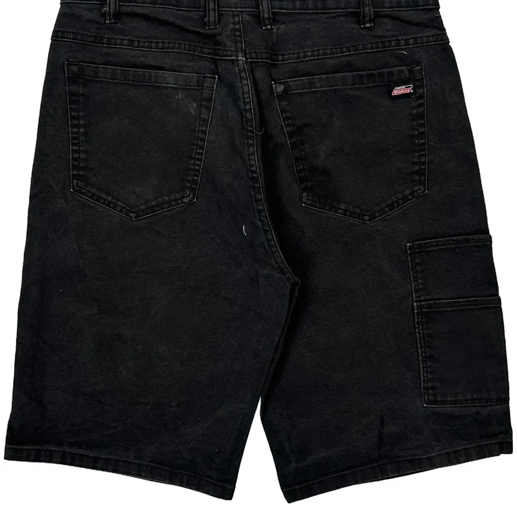 Dickies Baggy Denim Shorts - 30W 11L Black Cotton - Image 6